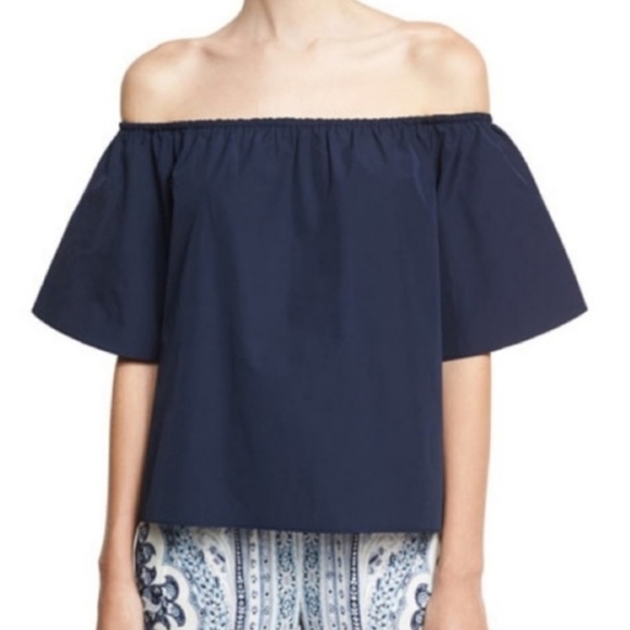 Alice + Olivia Overlap Back Off Shoulder Blouse PR4-52 - Picture 1 of 7